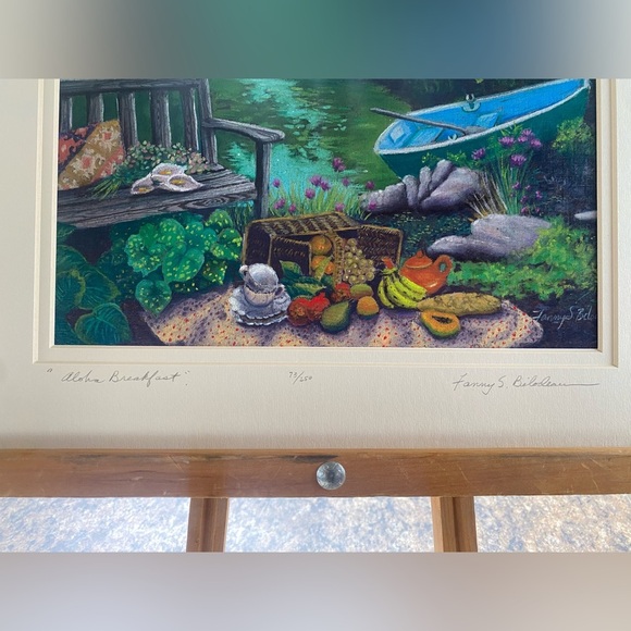 Fanny Bilodeau “Aloha Breakfast” Signed and Numbered Tropical Print 11inx14in - Picture 4 of 5
